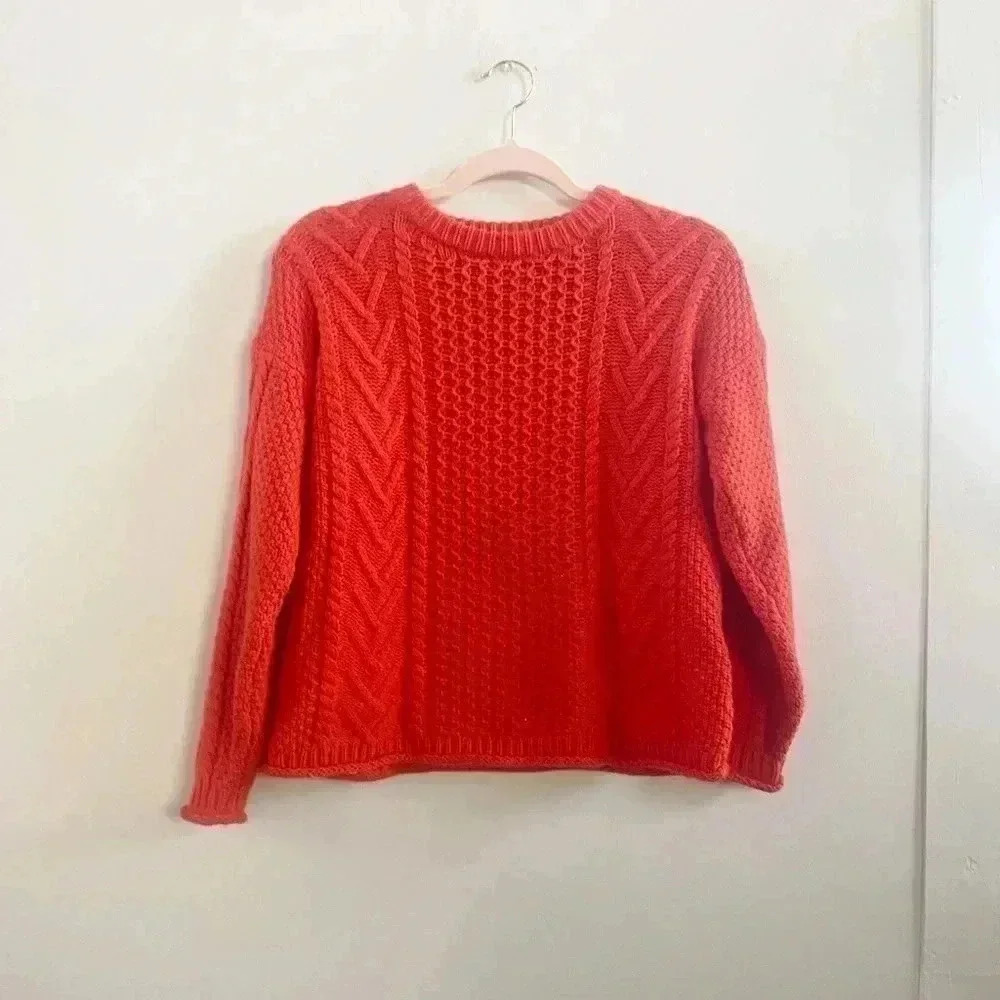 Madewell coral cableknit‎ sweater XS